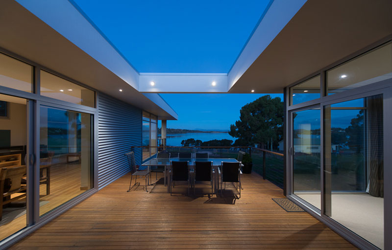 View of deck looking across the Tamar Rver